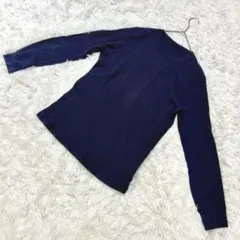 美品✨【UNIQLO】ユニクロ 長袖ワッフル クルーネックT ネイビー 紺