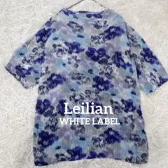 Leilian WHITE LABEL レリアン　フラワー　花柄　半袖　シャツ