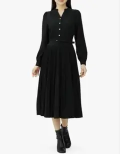 新品✨️MISCH MASCHカジュアルドレス プリーツワンピース ブラック S