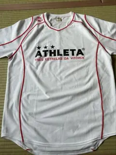 アスレタ　半袖プラシャツ　 白×赤　Ｏサイズ