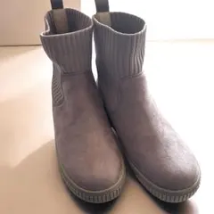 すっぽりラクラク はきぐちニツトブーツ パープルピンク 撥水・撥油・防汚