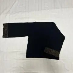 七分袖ニットカットソー　黒　Mサイズ