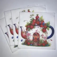 ペーパーナプキンNo.965 厚手4枚(苺柄) デコパージュ用