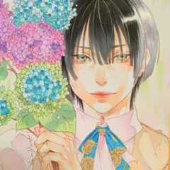 オリジナル手描きアナログイラスト色紙　「悪役令息」