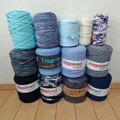 【超メルカリ市価格!】ズパゲッティ tシャツヤーン ブルー系13個セット