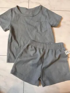 SHEIN リブ編み Tシャツ ショートパンツセット 18-24Mのサムネイル
