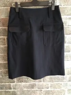 スーツカンパニー　スカート　スーツ　ネイビー　紺色　膝上丈　膝丈スカート
