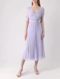 セルフポートレイト ワンピース シフォン プリーツ UK10 未使用 LILACのサムネイル