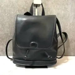 vintage coach old BLACK 巾着 リュック フラップ 黒