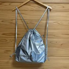 人気シルバーナップサック　ウィッシュコア　y2k 部活動　通学　サブバッグ　軽量