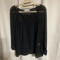 ブラック シースルーブラウス