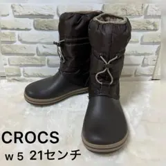 【美品】Crocs クロックス スノーブーツW５ キッズ レインブーツ