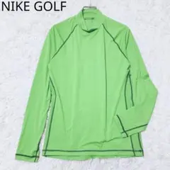 ナイキゴルフ　ゴルフウェア　グリーン　M　ハイネック　ドライフィット　長袖　ロゴ