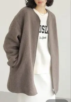 パイピングコート ノーカラージャケット