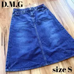 D.M.G domingo ユーズド加工 Aラインデニムフレアスカート S 美品