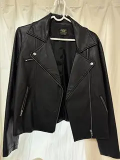 DOUBLE NAME ブラック ライダースジャケット