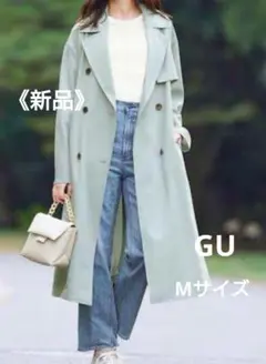 《新品》GU　オーバーサイズト レンチコート Z Mサイズ greenのサムネイル