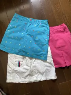カラフルゴルフウェア　スカート3点セット