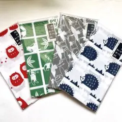 動物デザイン手ぬぐい4枚セット