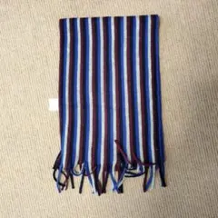 コムサストライプデザイン マフラー フリンジ付き