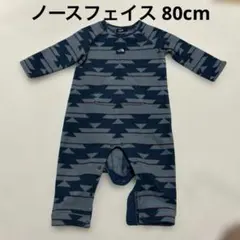 80cm 男の子 ザ ノースフェイス フリース 幾何学模様 長袖 ロンパース