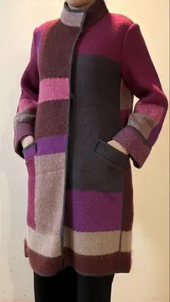MISSONI ウールコート マルチカラー 38 総柄 秋冬 オシャレ モダン MISSONI ウールコート マルチカラー 38 総柄 秋冬 オシャレ モダン