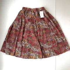 RAY CASSIN FAVORI 花柄フレアスカート 赤 ミモレ丈 新品のサムネイル