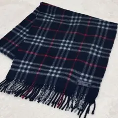 Burberrys バーバリー カシミヤ100% マフラー 紺 ノバチェック