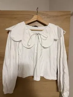 ZARA フリル襟リボン付きブラウス