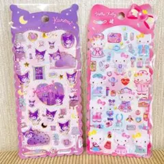 【海外正規品】Sanrioクロミ＆ハローキティ立体シール２枚セット