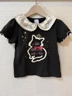 アクシーズキッズ 半袖Tシャツ 猫 プリント 襟付き 130cmのサムネイル