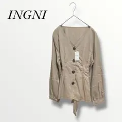 INGNI イング　ベージュ Mサイズ　ノーカラージャケット　薄手