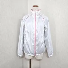 Kappa トラックジャケット フード収納式 ホワイト ピンクライン ジャージS