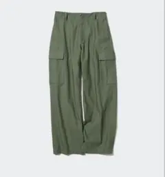 UNIQLO ワイドストレートカーゴパンツ S グリーン