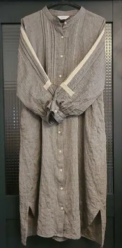 【studio CLIP】グレー 長袖シャツワンピース