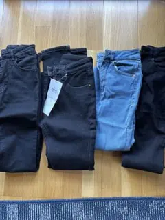 GU ブラックデニムパンツ XS4点セット
