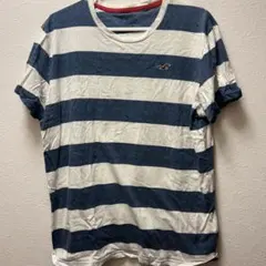 Hollister ネイビー ホワイト ストライプ Tシャツ