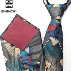 美品✨GIVENCHY ジバンシィ ブランドネクタイ 総柄幾 何学 ビンテージ