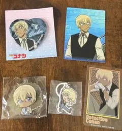 名探偵コナン 安室透 降谷零 バーボン 缶バッジ カード キーホルダー セット