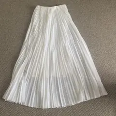 最終価格　ユナイテッドアローズ　マキシ丈ランダムプリーツスカート　白