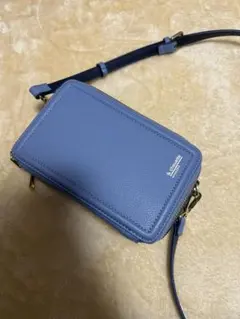 ＆ chouette ブルー 合成皮革 ショルダーバッグ