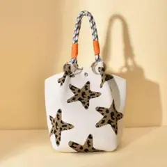 ニットバッグ ミニトートバッグ 星 パンチング コンパクト 大容量 サブバッグ