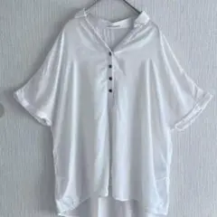 ホワイト オーバーサイズ シャツ 半袖