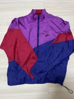 【人気Lサイズ】 NIKE 90's ナイロンジャケットピンク×ネイビー×レッド