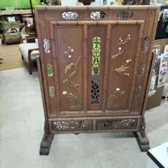 L528」長期保管品 唐木 衝立 竹透かし 3.5尺 花梨 美品 - メルカリ