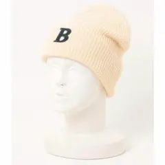 新品 SPINNS ニットキャップ/ワンポイントロゴデザインR ホワイト