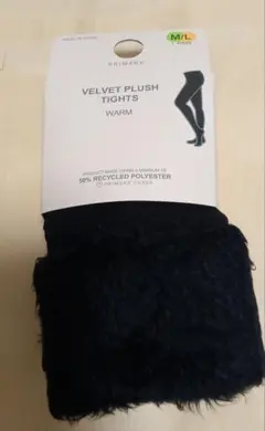 PRIMARK VELVET PLUSH TIGHTS M/L ブラック