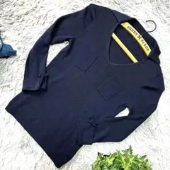 良品 MELROSE ニット F ネイビー リブニット ウールのサムネイル