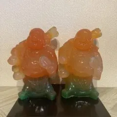 布袋様の置物（高さ18cm）2体セット