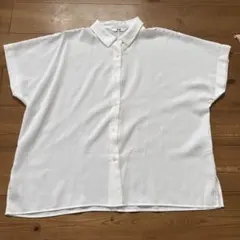 UNIQLO ホワイト ボタン付きシャツ Lサイズ 半袖